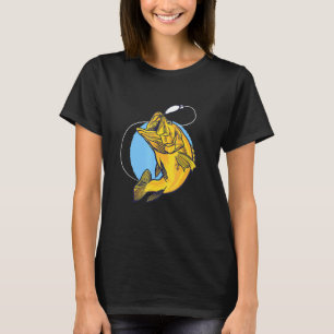 Camiseta Pescado de pescadores de la pesca de la lubina neg