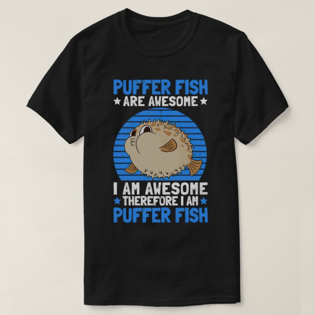 Camiseta Pescado de Puffer fantástico acuario acuario (Diseño del anverso)