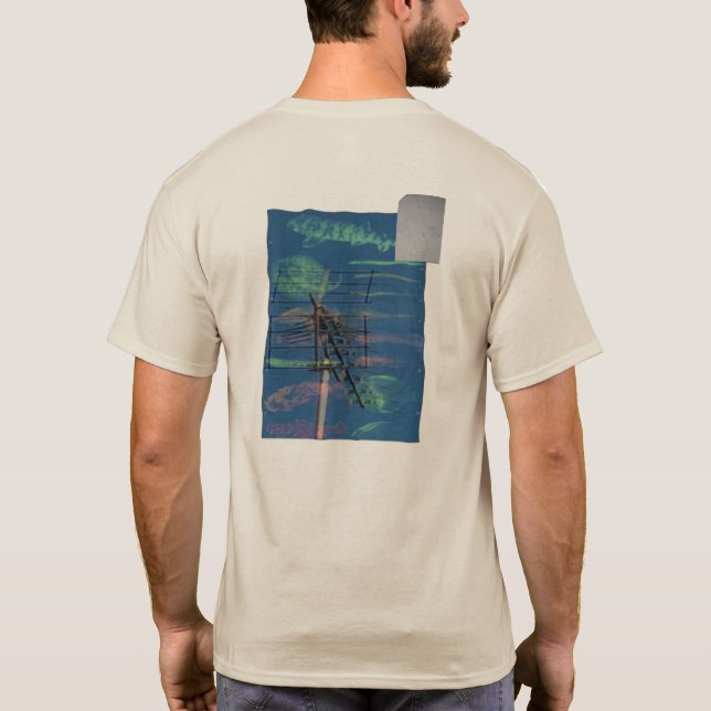 Camiseta Pescado de resplandor raro de alta Viz con hombre  (Reverso)