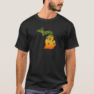 Camiseta Pescado de trucha rota Michigan Mapa de pesca de m
