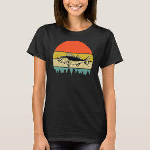 Camiseta Pescado de Walleye Retro Aparato de Agua Dulce