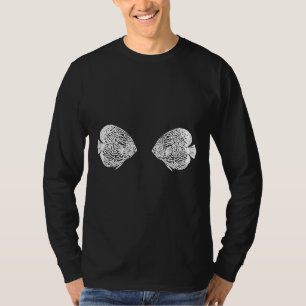 Camiseta Pescado Discus En El Amor Animal Dibujando En Azul