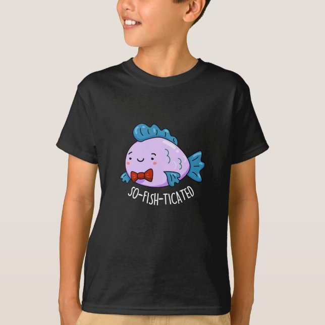 Camiseta Pescado divertido con sabor a pescado Pun Dark BG (Anverso)