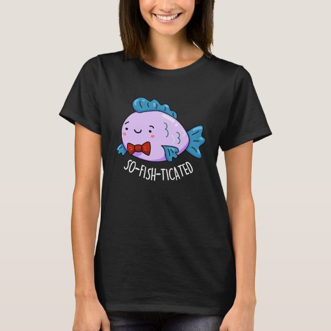 Camiseta Pescado divertido con sabor a pescado Pun Dark BG (Anverso)