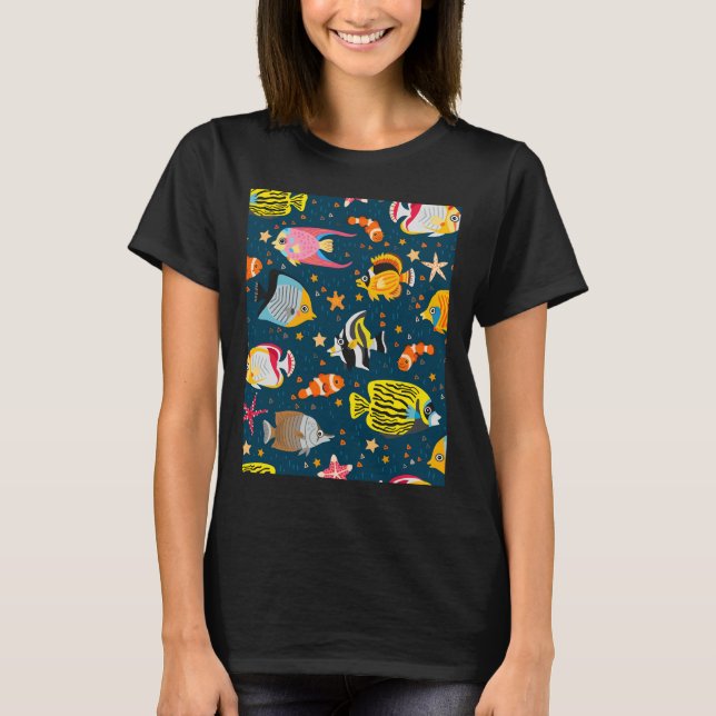 Camiseta Pescado En Azul Acero (Anverso)