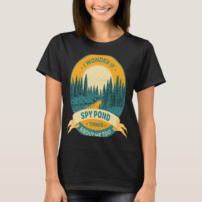 Camiseta Pescado en bote Camping Lake Vacation Spy Pond (Anverso)