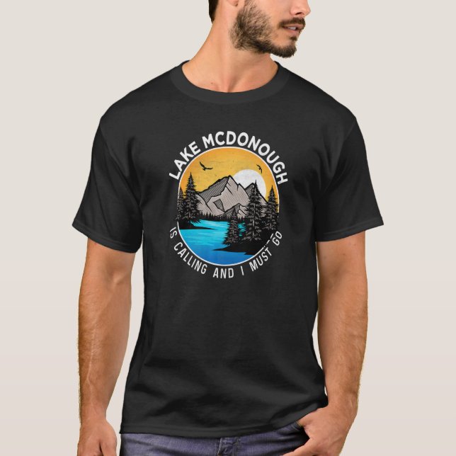 Camiseta Pescado En Bote Camping Lakeview Lago Mcdonough (Anverso)