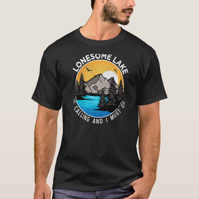 Camiseta Pescado en bote Camping Lakeview Lago Solitario (Anverso)
