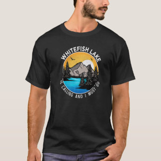 Camiseta Pescado en bote Camping Lakeview Lago Whitefish