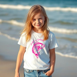 Camiseta Pescado enganchado en rosa-verano