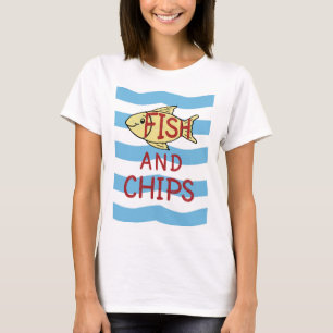 Camiseta Pescado frito con patatas fritas