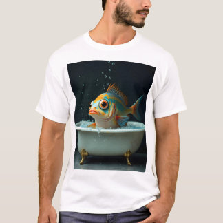 Camiseta Pescado gracioso en el baño