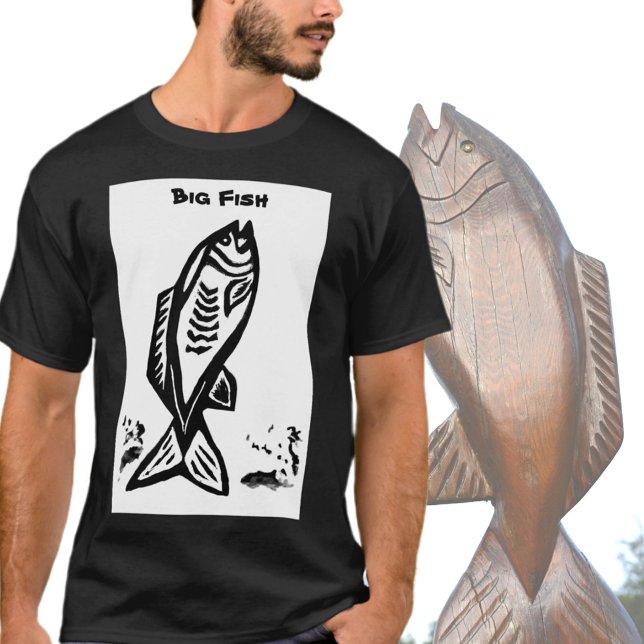 Camiseta Pescado grande negro y blanco (Subido por el creador)