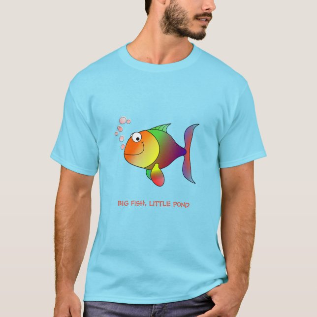 Camiseta Pescado grande, pequeño estanque (Anverso)