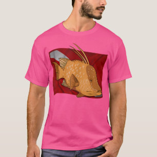 Camiseta Pescado Hogfish En Bandera De Buceo Florida