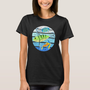 Camiseta Pescado Hook Pescador Lure Pérdida Fis Retro Sunse