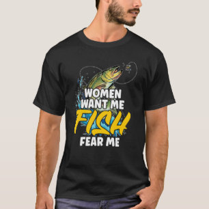 Camiseta Pescado humorístico me teme pescar cita pescador
