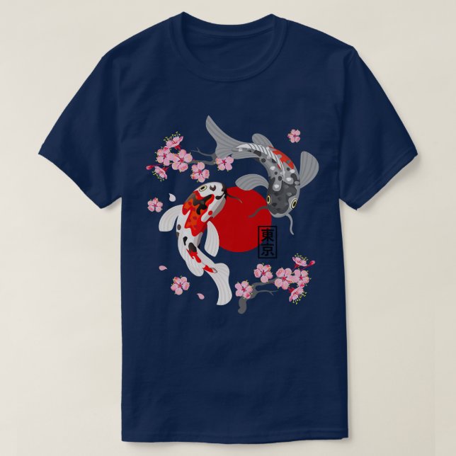 Camiseta Pescado japonés Koi Carp Sakura Nishikigoi Fish Ch (Diseño del anverso)