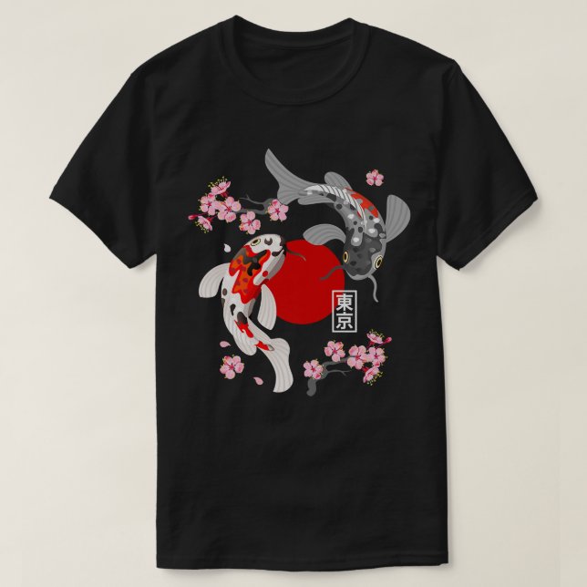 Camiseta Pescado japonés Koi Carp Sakura Nishikigoi Fish Ch (Diseño del anverso)