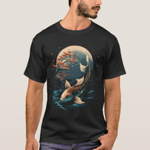 Camiseta Pescado Koi Carp Japonés de Luna Llena 1