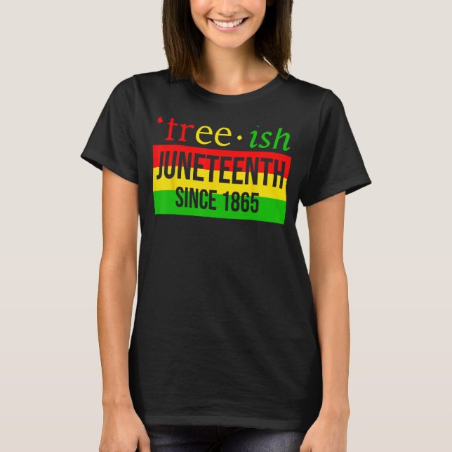 Camiseta Pescado libre desde la historia negra de 1865 afro (Anverso)