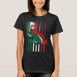 Camiseta Pescado mexicano-americano de bandera de pesca Rod