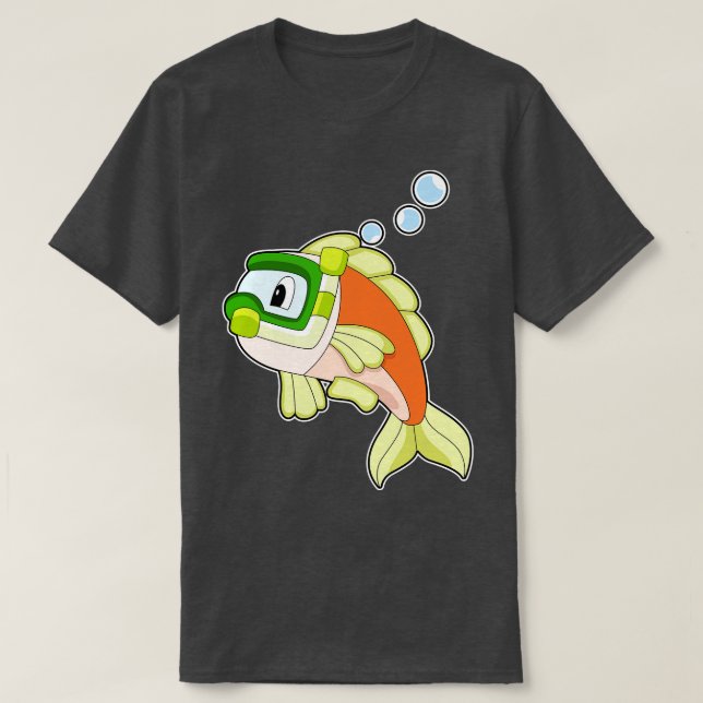 Camiseta Pescado Natación Snorkel (Diseño del anverso)