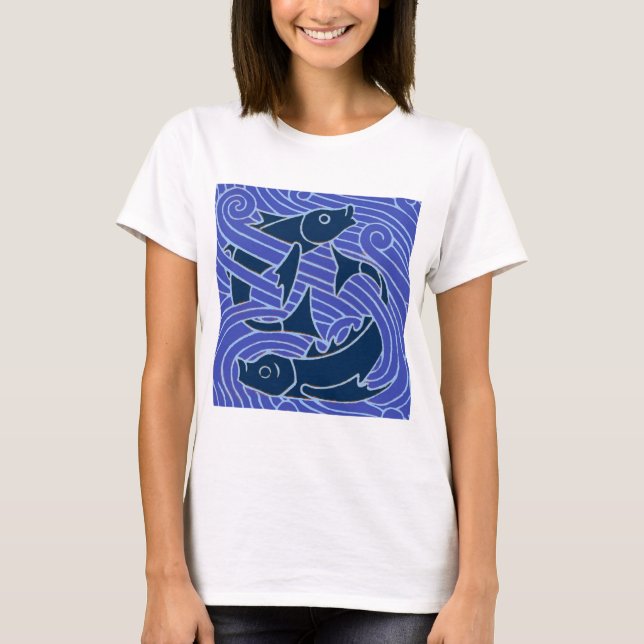 Camiseta Pescado Negrita Natación Océano Pesca Azul (Anverso)