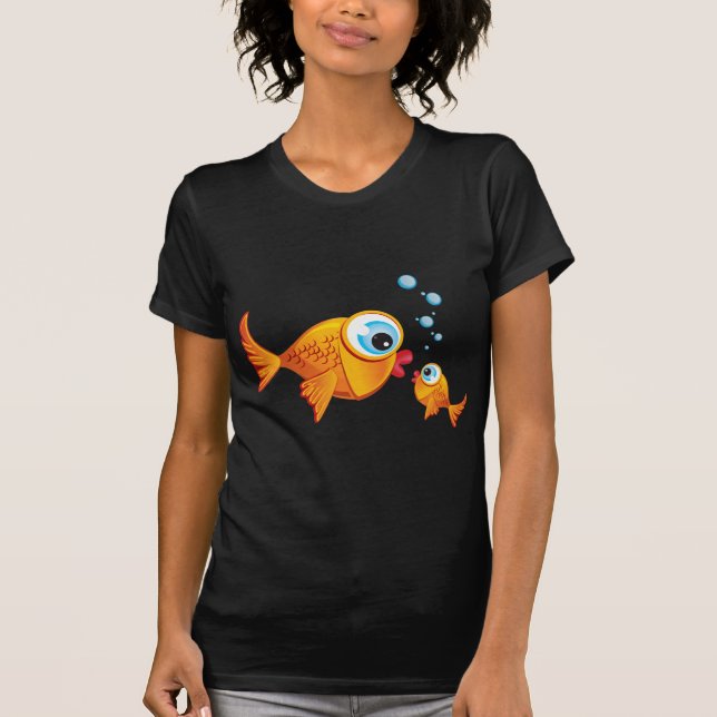 Camiseta PESCADO - Oliva y pájaros :: (Anverso)