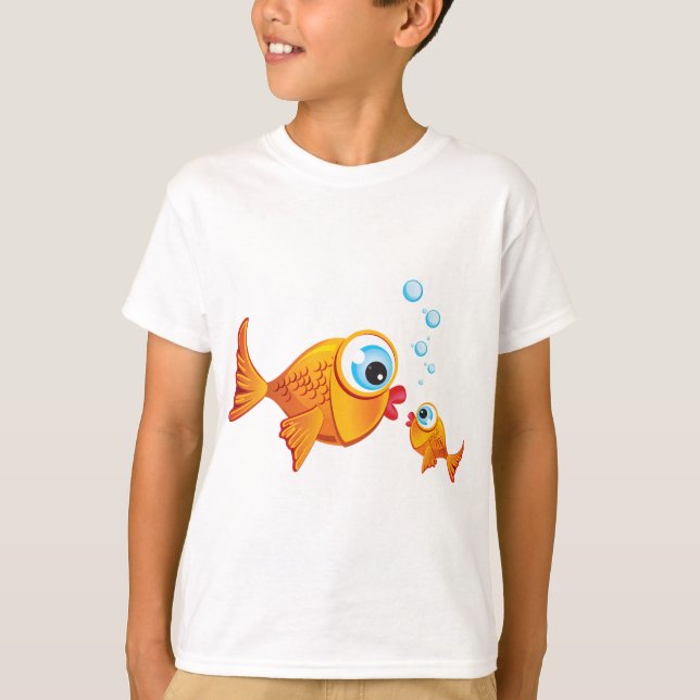 Camiseta PESCADO - Oliva y pájaros :: (Anverso)