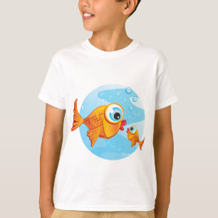 Camiseta PESCADO - Oliva y pájaros ::