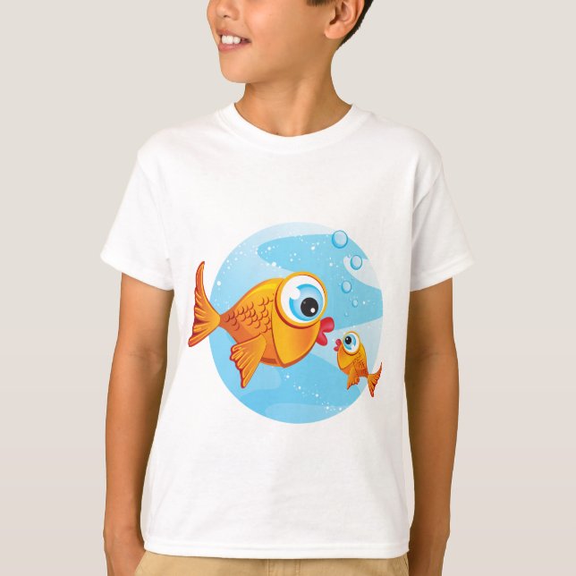 Camiseta PESCADO - Oliva y pájaros :: (Anverso)