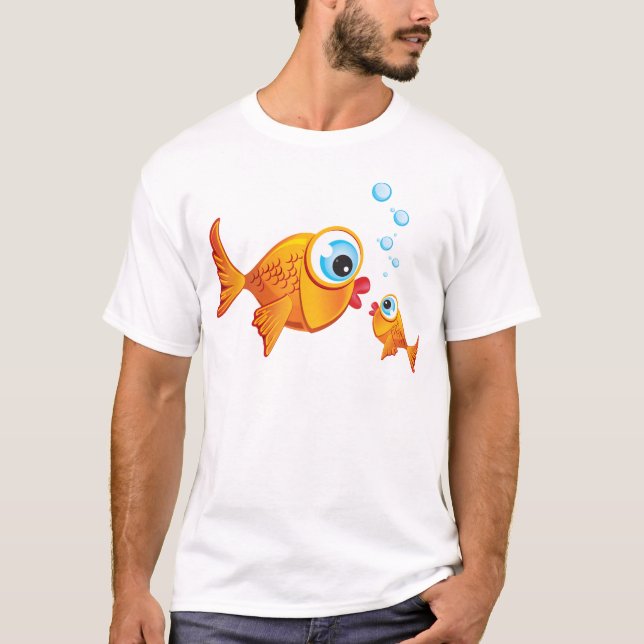Camiseta PESCADO - Oliva y pájaros :: (Anverso)