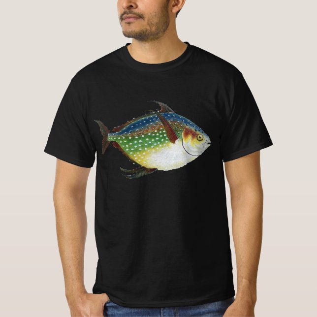 Camiseta Pescado Opah Tropical, Animal Acuático Marino Vint (Anverso)