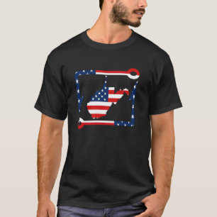 Camiseta Pescado Pesca Virginia Occidental EE. UU. Bandera 