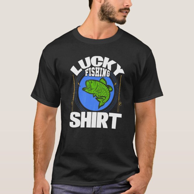 Camiseta Pescado pescador con suerte (Anverso)