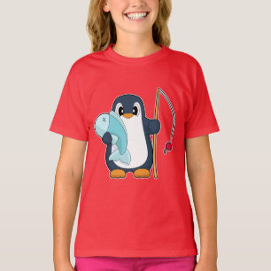 Camiseta Pescado Pescador Pingüino