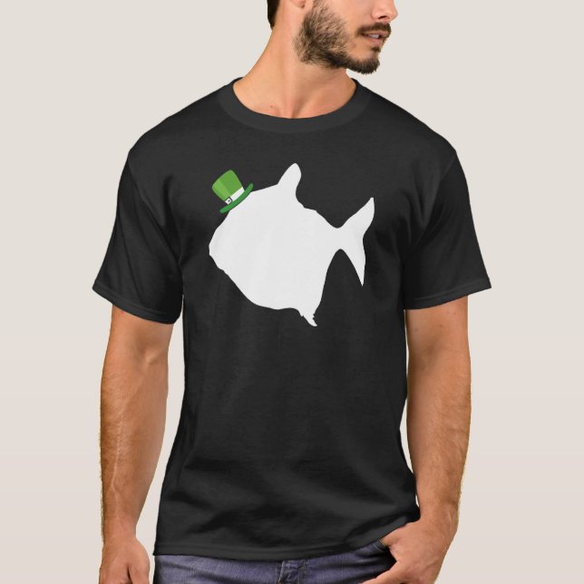 Camiseta Pescado Plateado Leprechaun Irlandés St Patrick Da (Anverso)