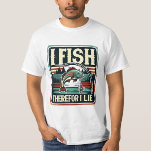 Camiseta Pescado Por Lo Tanto Mentiro, Humor Molesto Arte