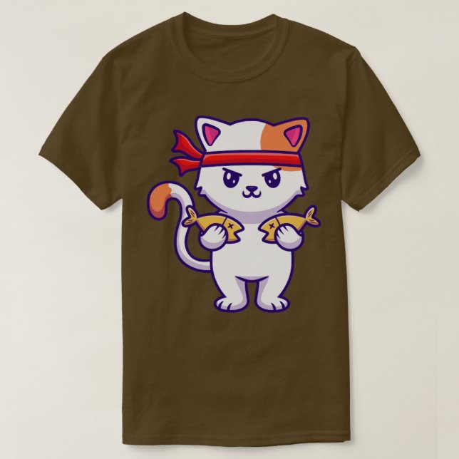 Camiseta Pescado portador de gato 1 (Diseño del anverso)