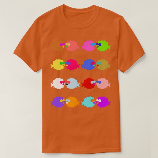 Camiseta Pescado Puffer Colorous Retro Fish (Diseño del anverso)
