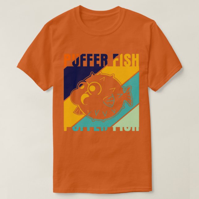 Camiseta Pescado Puffer Retro Pescado Puffer (Diseño del anverso)