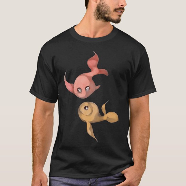 Camiseta pescado rojo pescado amarillo (Anverso)