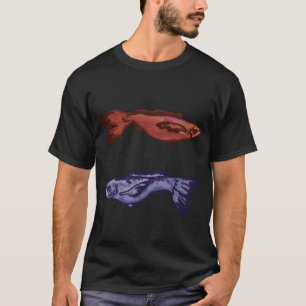 Camiseta pescado rojo pescado azul