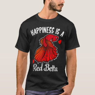 Camiseta Pescado Siamés de Pez Betta Rojo