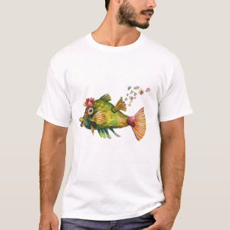 Camiseta Pescado soso amoroso por pintura con puntos
