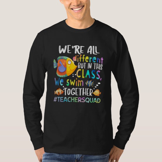 Camiseta Pescado Todos somos diferentes Nadamos Maestros Re (Anverso)