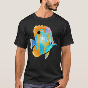 Camiseta Pescado tropical azul y Naranja