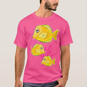 Camiseta Pescado tropical Tang amarillo Buceo Scuba