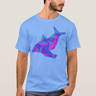 Camiseta Pescado vector geométrico de ballena de acuarela